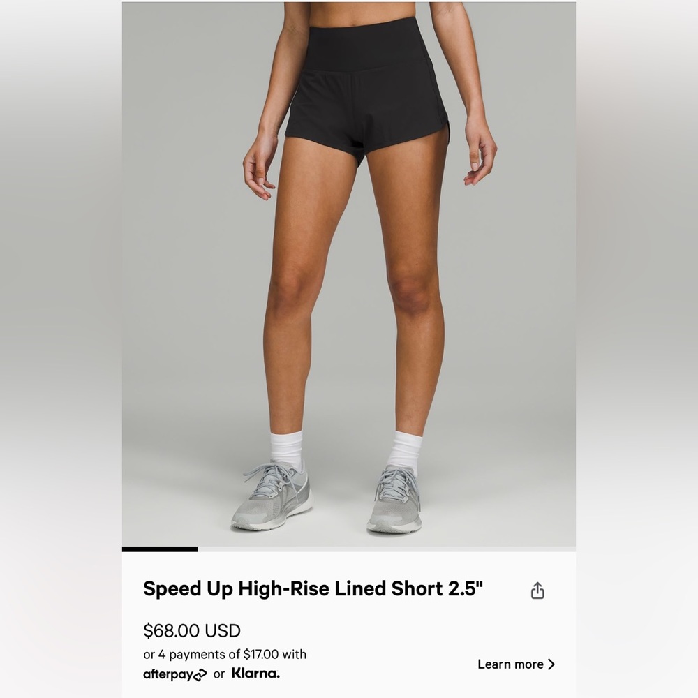 COPY - Lululemon High Rise 2.5 Speed Up Short!